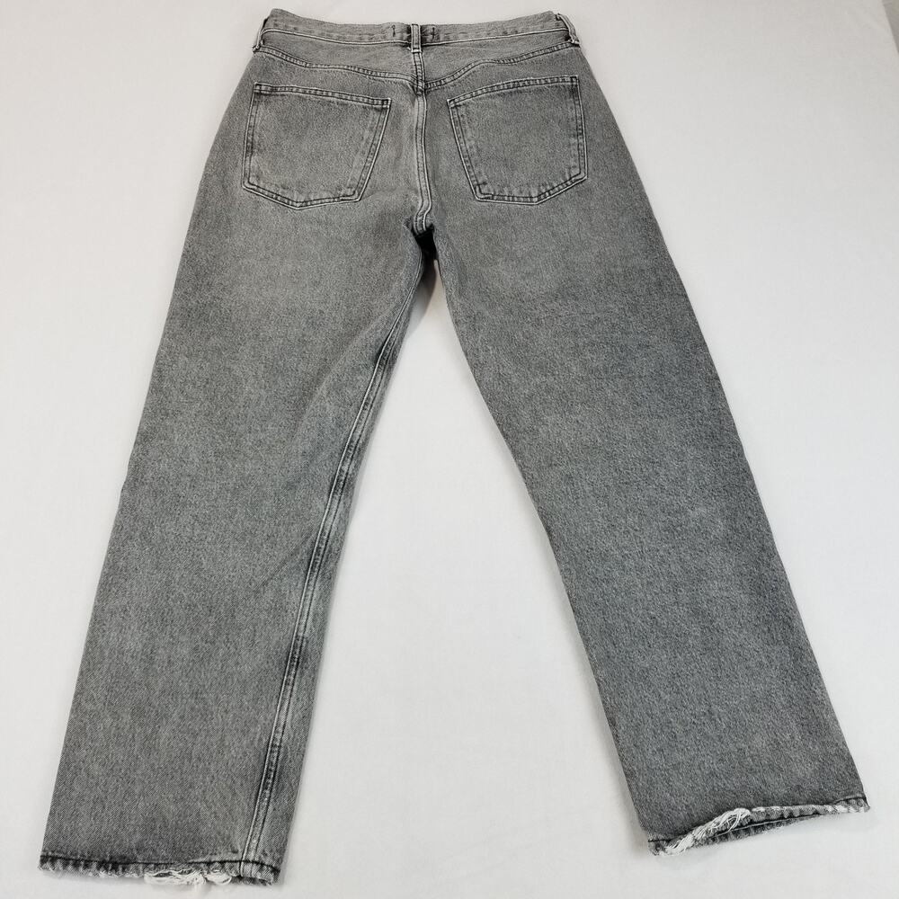AGOLDE 90s Crop Jeans Womens 27 Gray High Rise Straight Raw Hem Organic - Picture 2 of 11